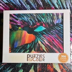 🧩 500 Piece “Haute” abstract art puzzle. Thick interlocking pieces. Complete.